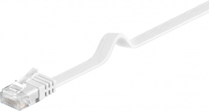 Cablu de retea flat cat 6 UTP alb 7m, Goobay 95155